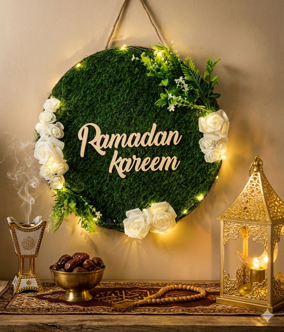light Wreath for Ramadan (Kunstrasen)