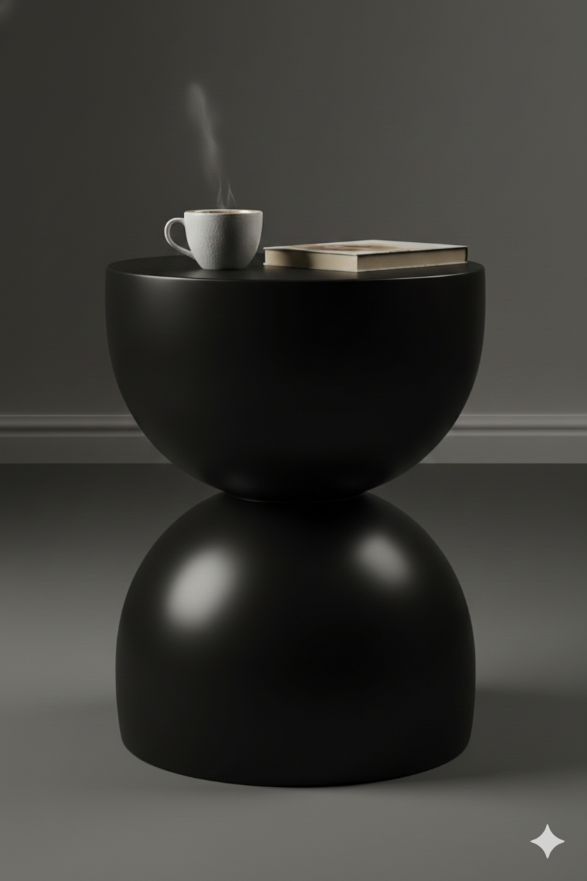 Black Hourglass Table