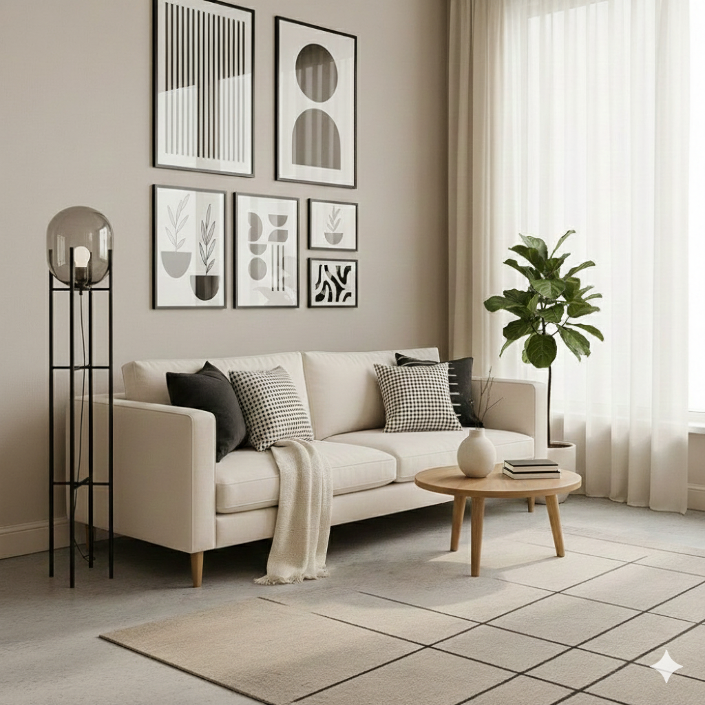 black and white Collection with  Frame & Glass Cover