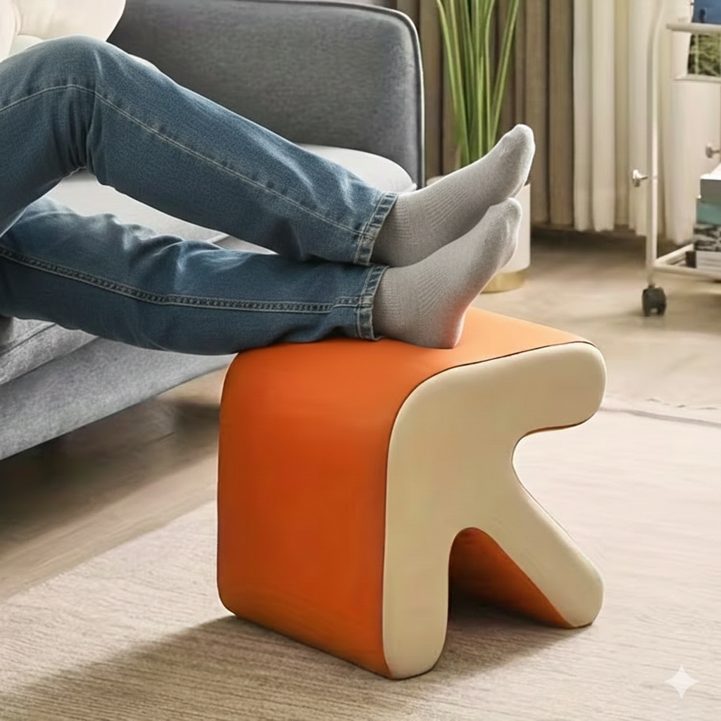 Leather Chic Arrow-Shaped PUFF