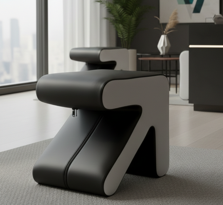 Leather Chic Arrow-Shaped PUFF