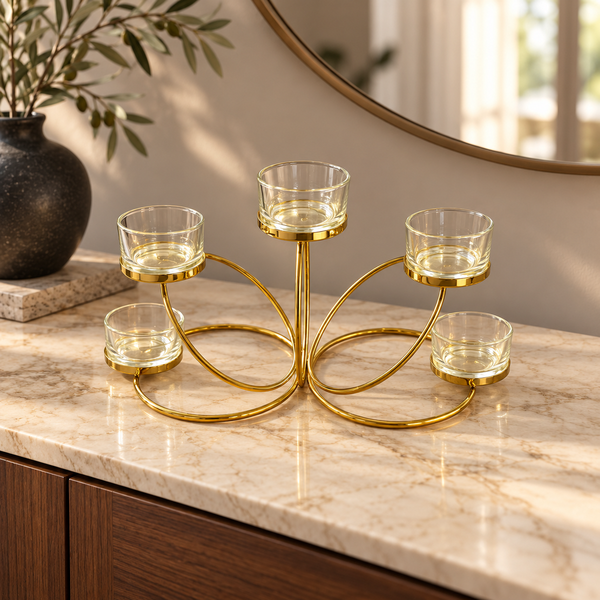 Golden Crown Candle Holder