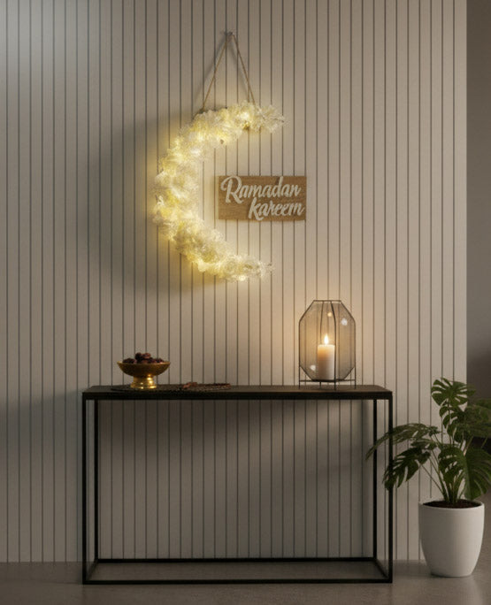 Crescent of Ramadan off white color