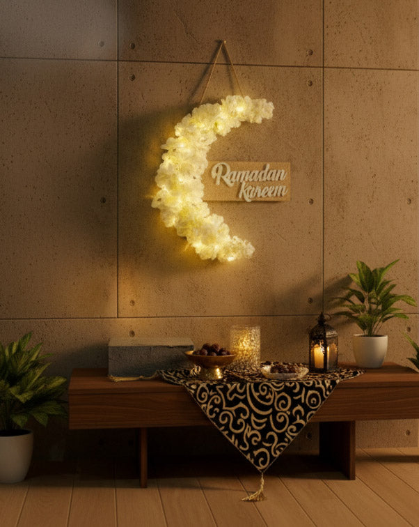 Crescent of Ramadan off white color