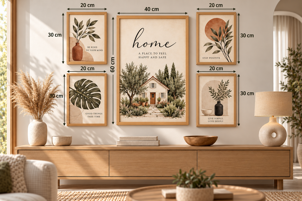 Botanical Japandi Collection- Wood frame with Glossy acrylic front cover