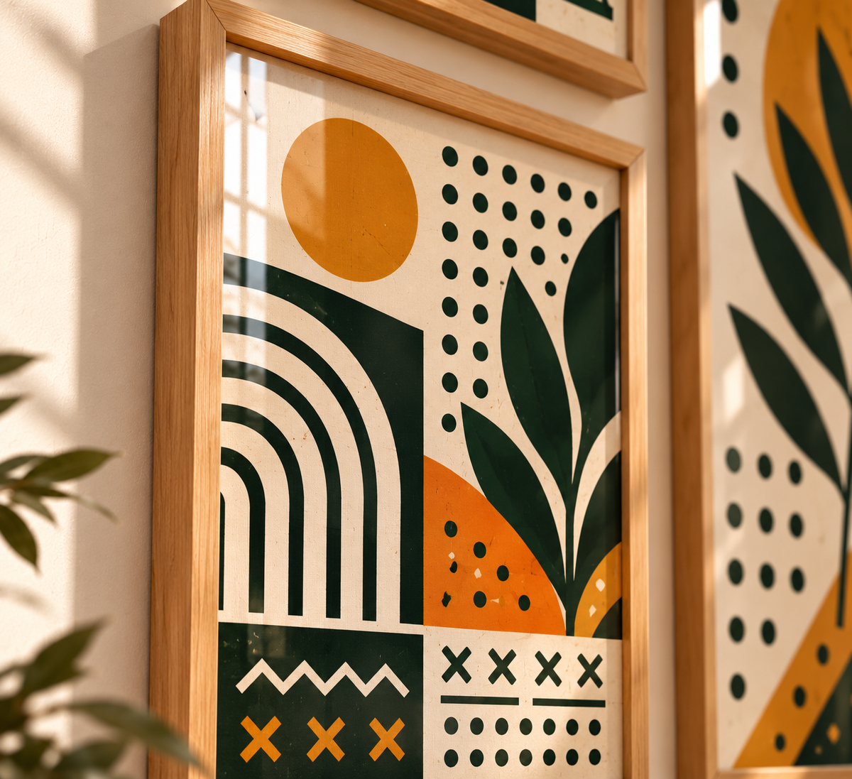 Olive & Ochre Collection- Wood frame with Glossy acrylic front cover