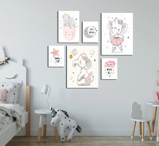 kids room wall tableau set Elephant