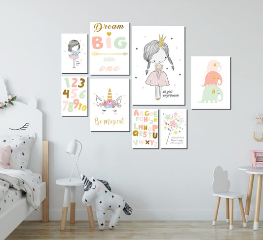 kids room wall tableau set Girls