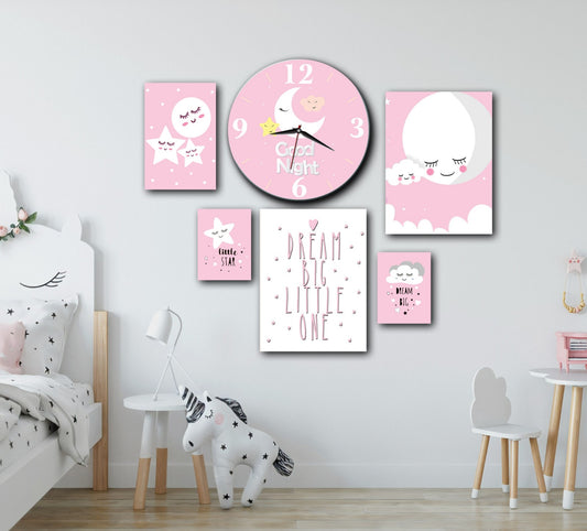 kids room wall tableau set girl