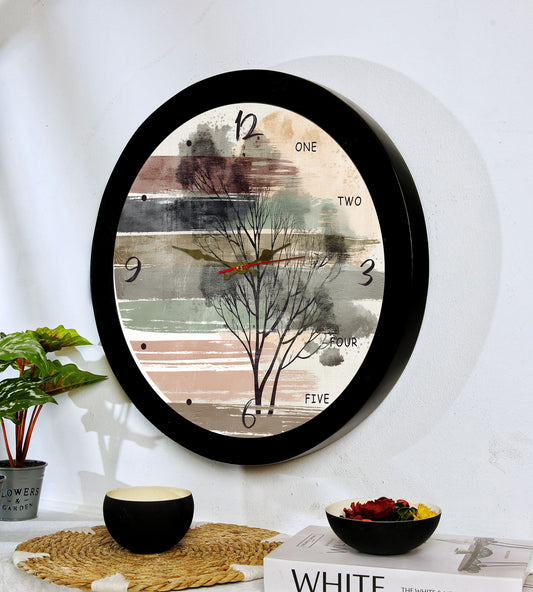 Wall clock with resin frame and glass cover