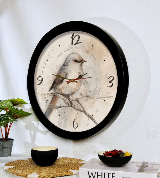 Wall clock with resin frame and glass cover