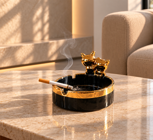 Golden Cats Ashtray