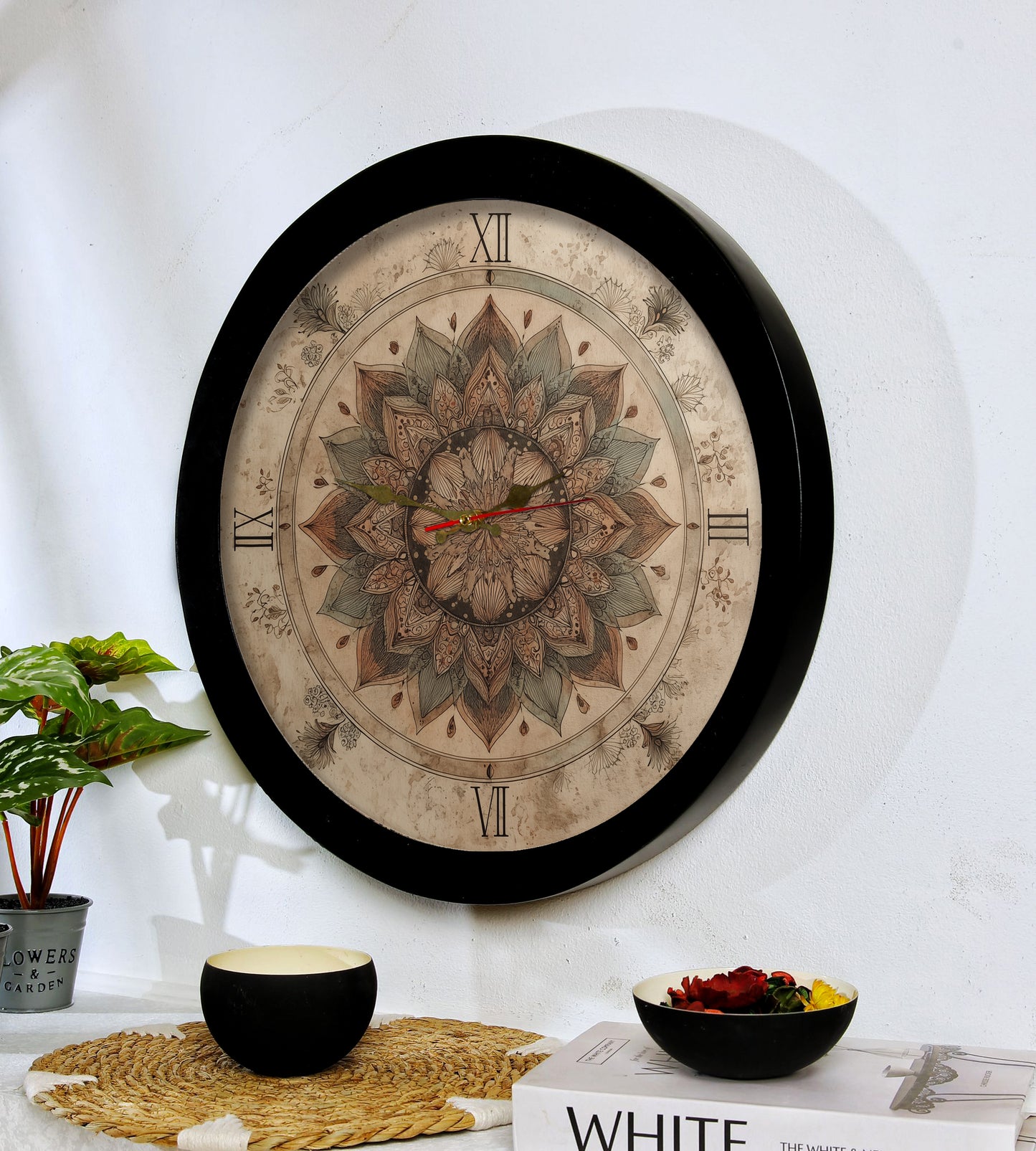 Islamic Wall clock with resin frame and glass cover