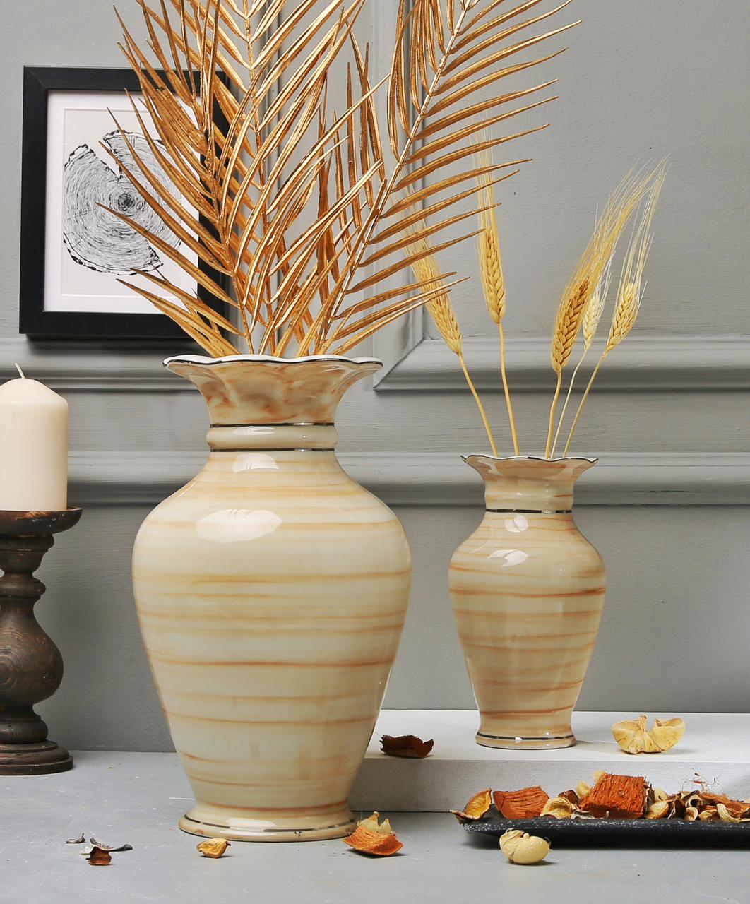 Porcelain marble color  vase set