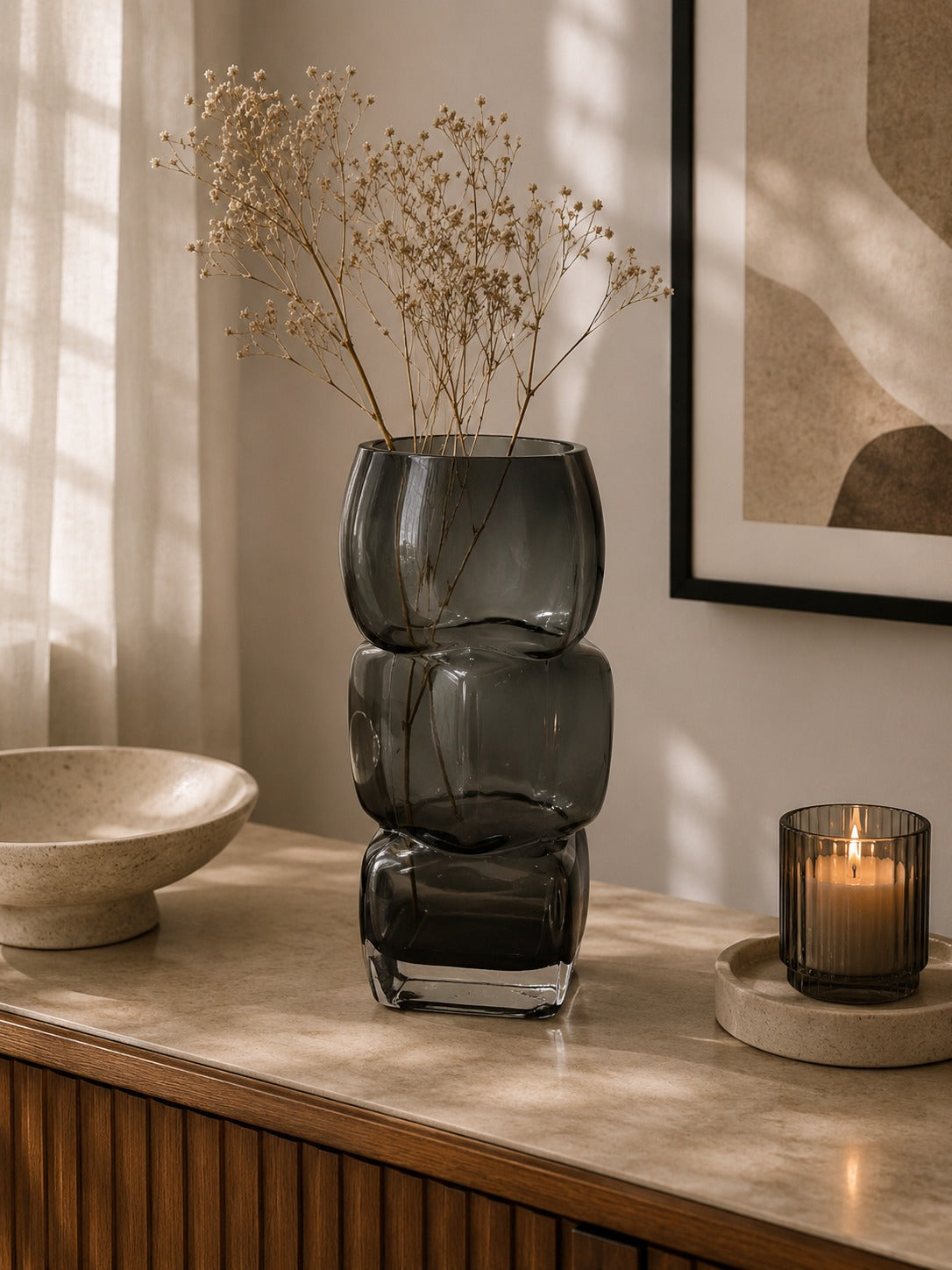 Triple Glass Vase