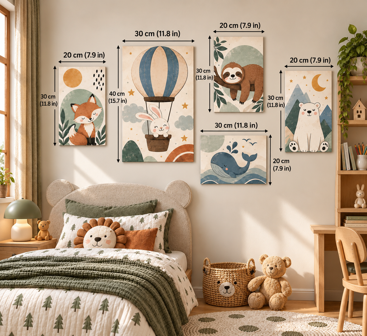 Little Forest Kids Room Wall Art Set