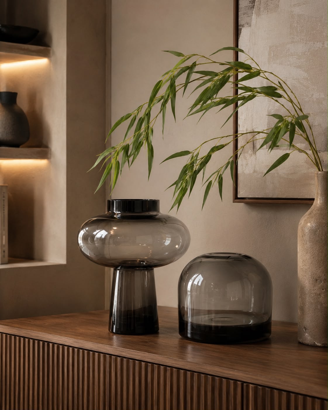 Smoky Glass Vases