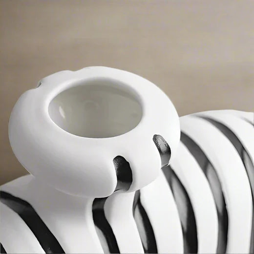 Black & White Striped Vases