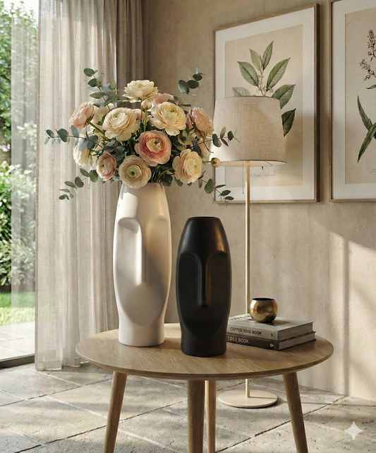 Set of two face vases