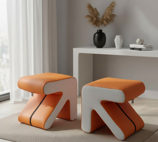 Leather Chic Arrow-Shaped PUFF