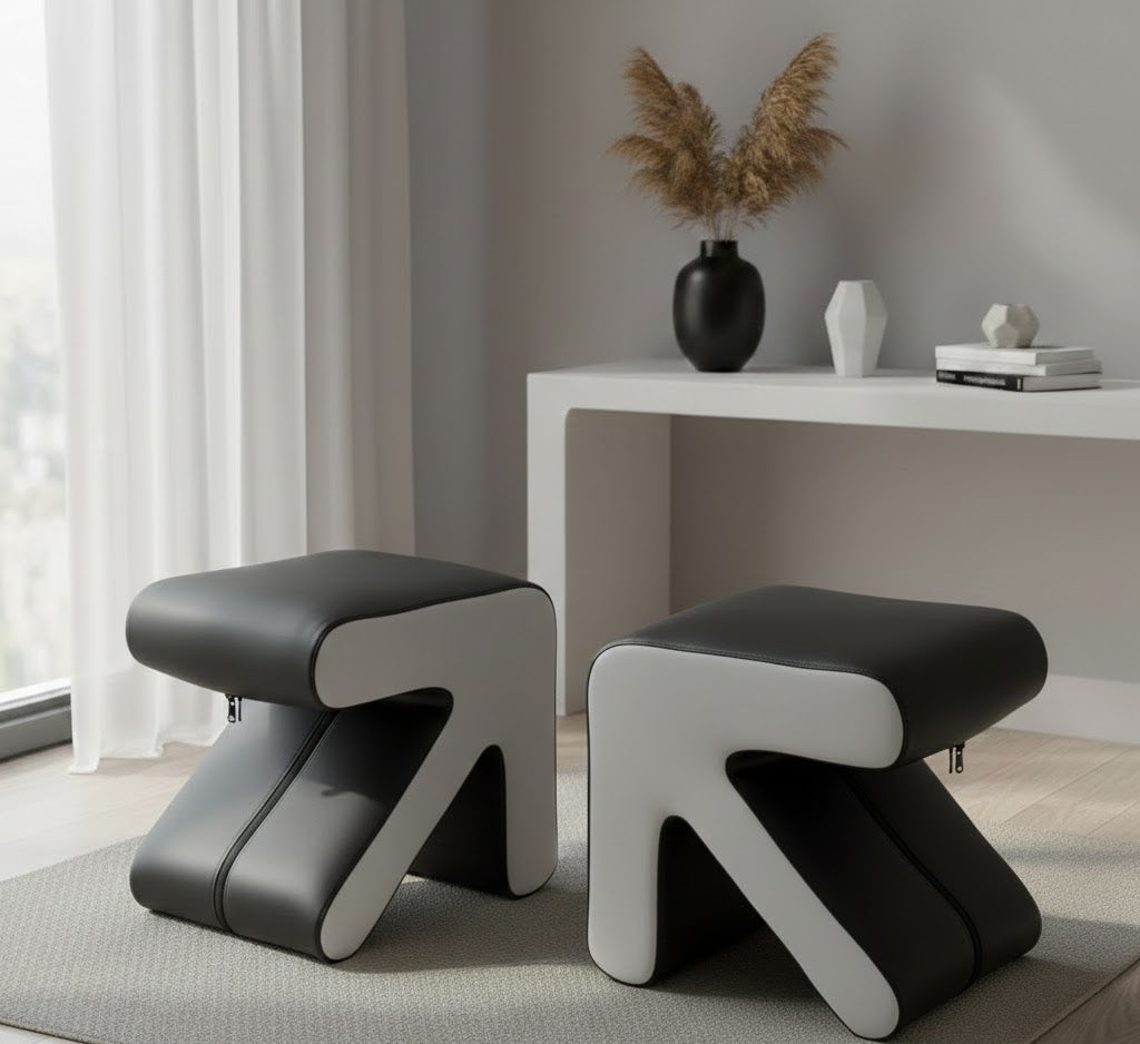 Leather Chic Arrow-Shaped PUFF